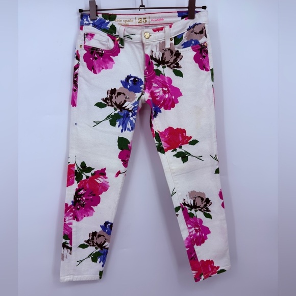 kate spade Denim - Kate Spade New York Floral Skinny Jeans Size 25